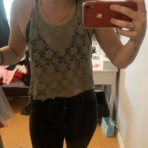Green crochet tank!